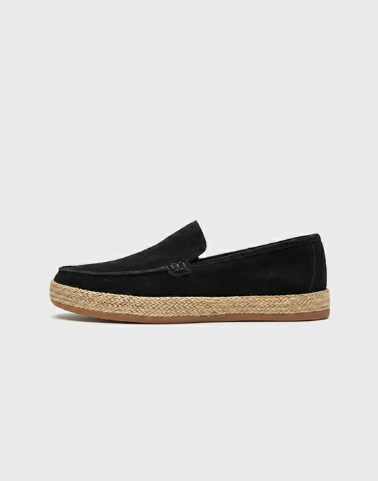 Ballerine homme daim noir