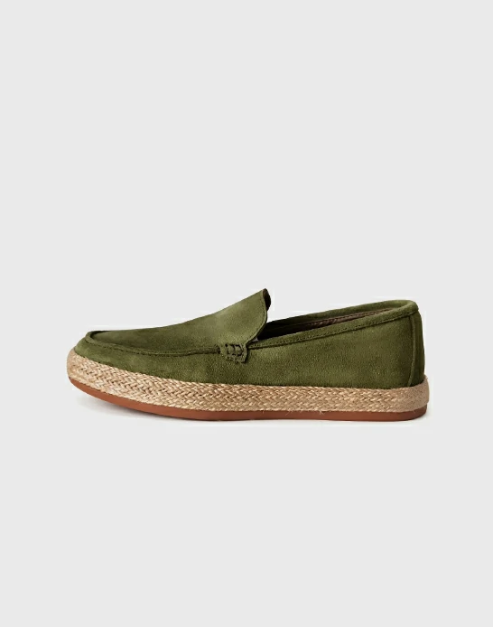 Ballerine homme daim vert
