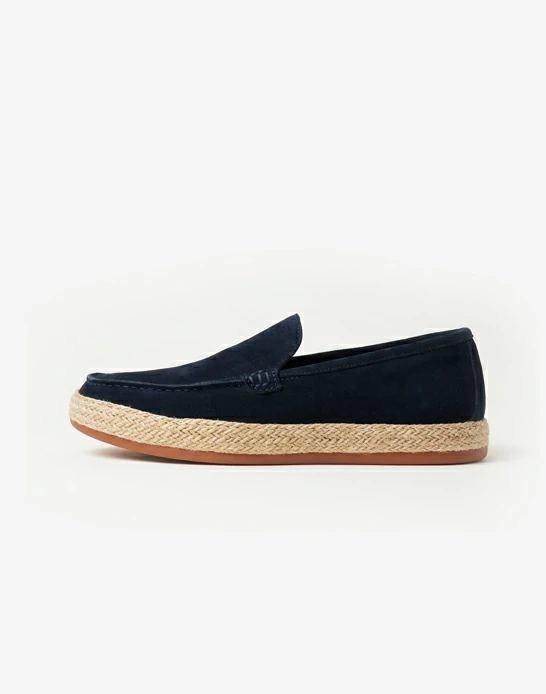 Ballerine homme daim bleu