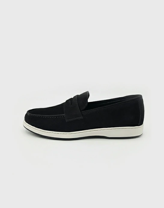 Ballerine homme daim avec bande noir