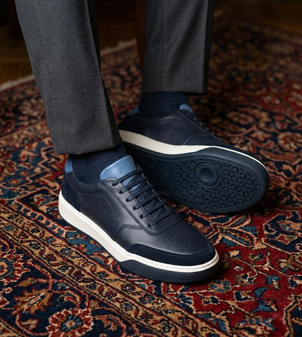 Espadrille homme cuir Bleu en daim