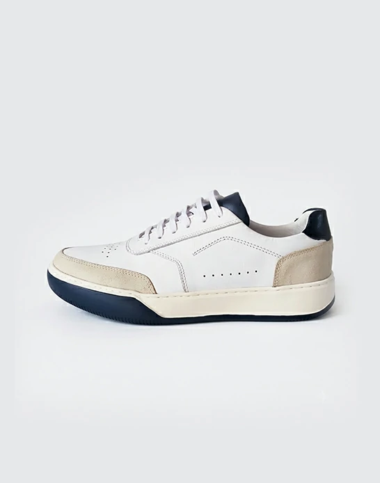 Espadrille homme cuir Blanc Gris A