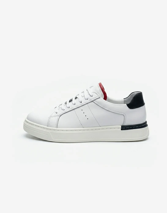 Espadrille homme cuir Blanc & Bleu