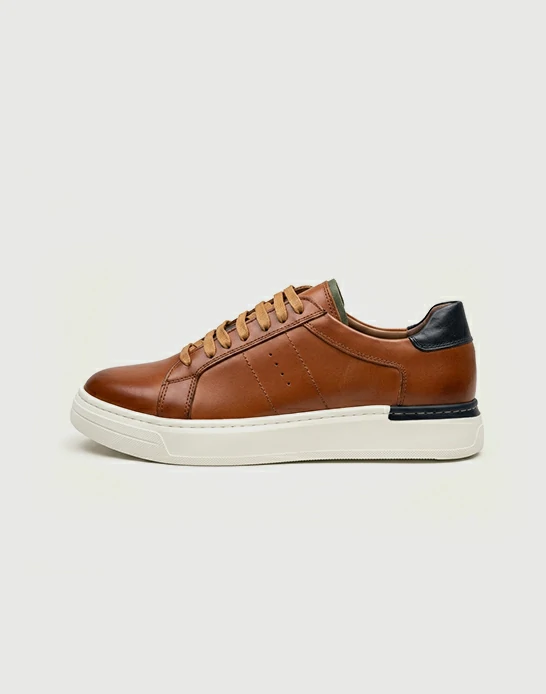 Espadrille homme cuir Marron & Bleu