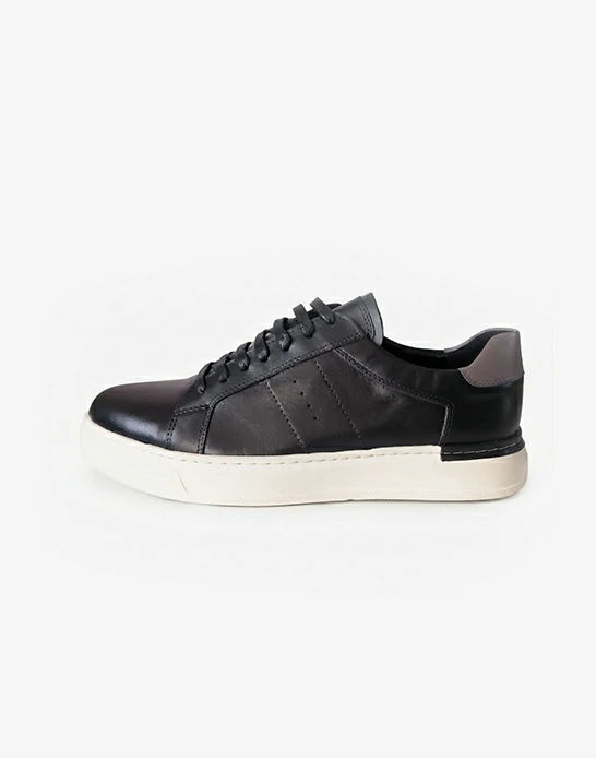 Espadrille homme cuir Noir & Gris