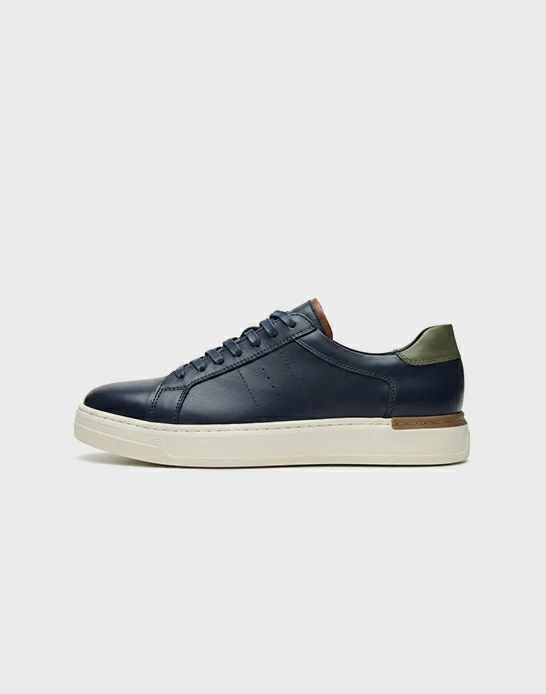 Espadrille homme cuir bleu & vert